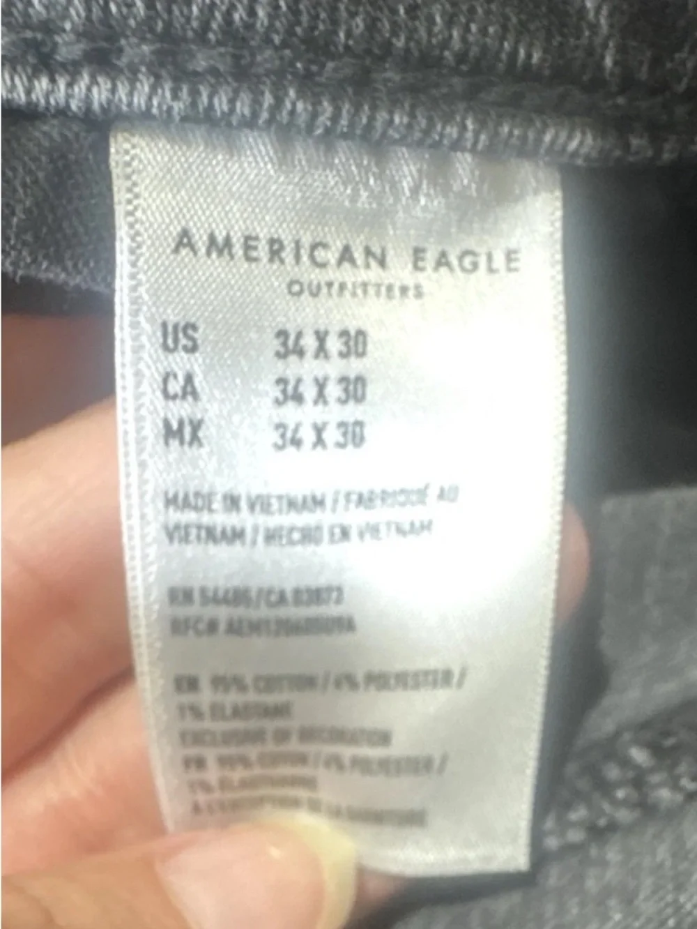 American Eagle Outfitters black Jeans Size 34x30 - Picture 2 of 3